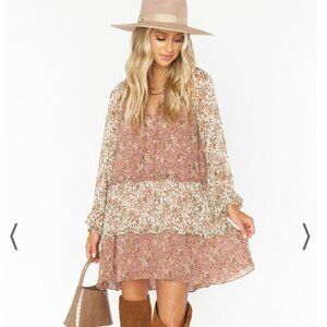 Show Me Your Mumu Birdie Mini Dress Bohemian Floral Print Mix Small